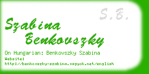 szabina benkovszky business card